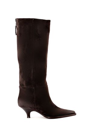 Brown suede high boot ELENA IACHI | E4351EBANO